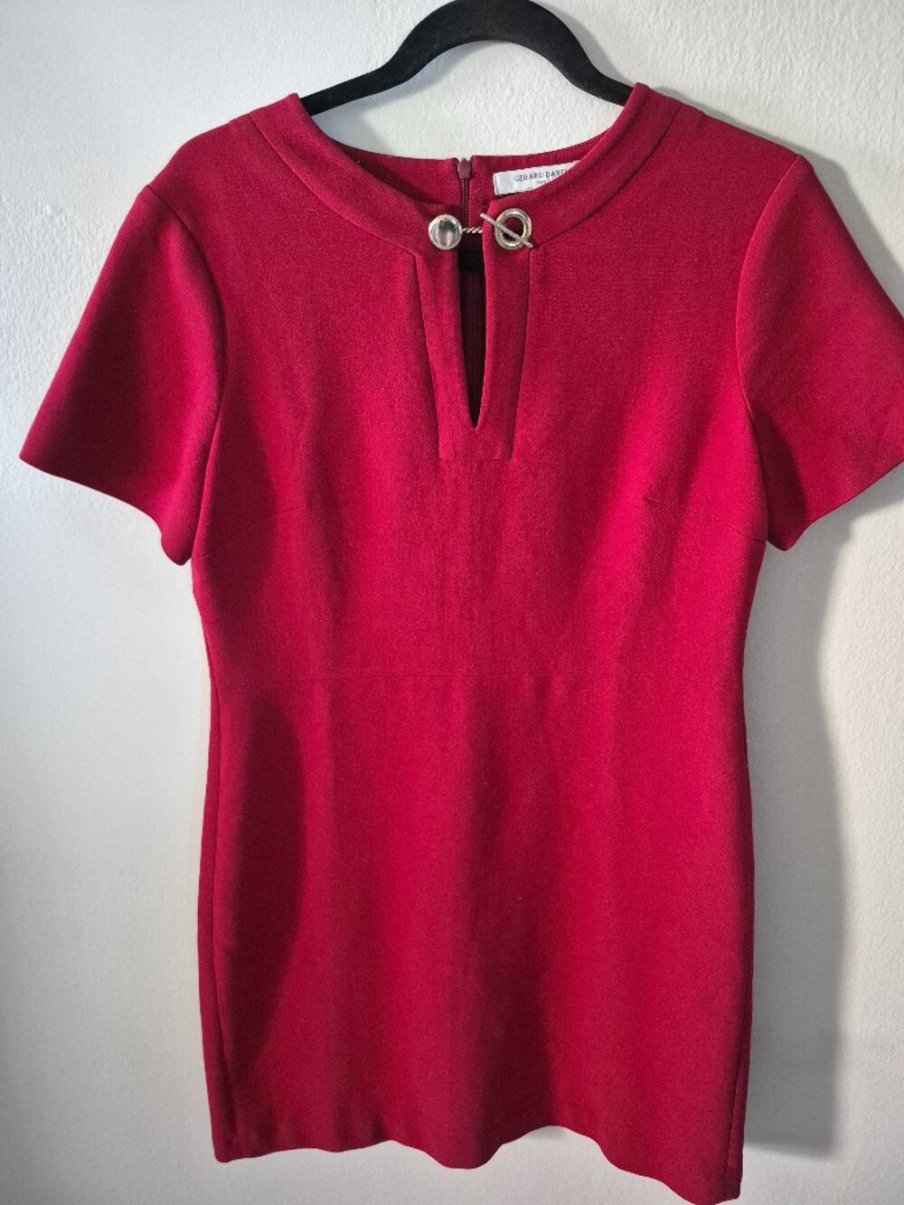 Gerard Darel Paris Pink Sheath Dress Silver Hardware Keyhole EU 40 US 8